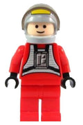 Rebel Pilot B-wing - Light Nougat Head, Light Bluish Gray Helmet, Trans-Brown Visor, Red Flight Suit