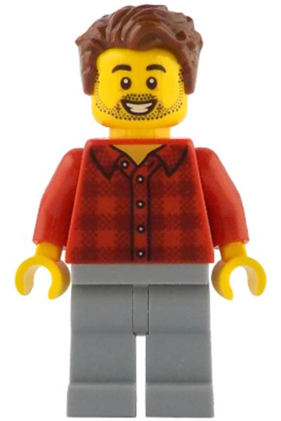 Rob the Fan Designer - Red Plaid Flannel Shirt, Light Bluish Gray Legs