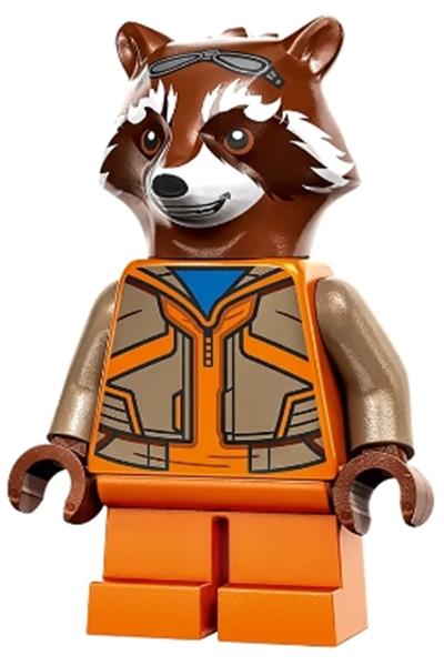 Rocket Raccoon - Orange and Dark Tan Outfit, Reddish Brown Head