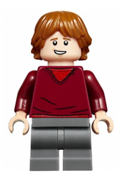 Ron Weasley - Dark Red Sweater, Dark Bluish Gray Medium Legs