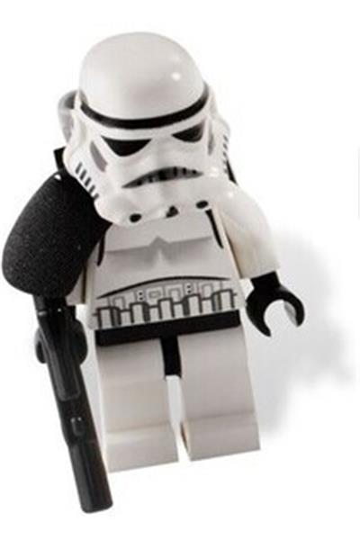 Sandtrooper - Black Pauldron (Solid), Survival Backpack, No Dirt Stains, Helmet with Dotted Mouth Pattern and Solid Black Head
