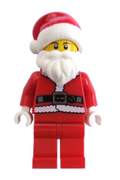hol036 Santa - Fur Lined Jacket with Copper Belt Buckle, Red Legs, Brown Eyebrows