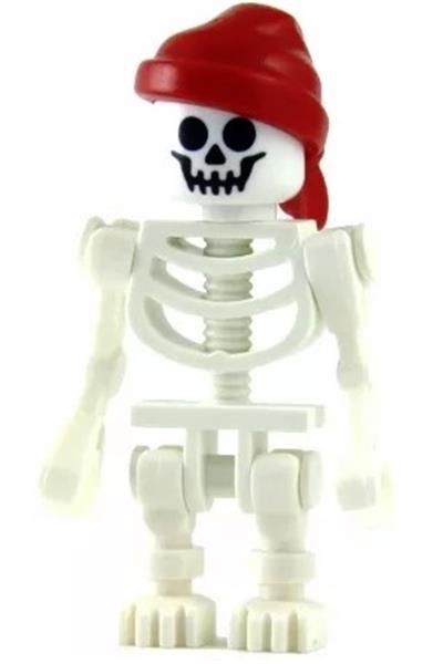 Skeleton, Fantasy Era Torso with Standard Skull, Mechanical Arms, Red Bandana with Single Tail in Back