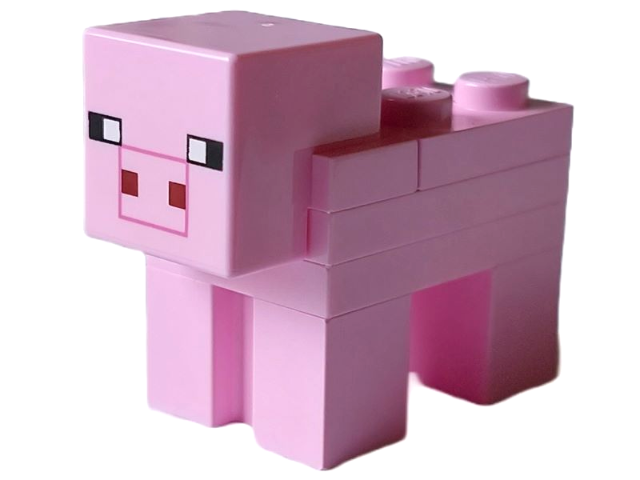 Minecraft Pig with 2 x 2 Plate (Plain Snout) - Brick Built