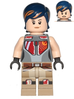 Sabine Wren - Dark Blue Hair with Orange Highlights WITH HELMET