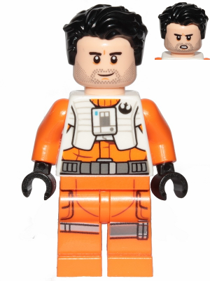 Poe Dameron (Pilot Jumpsuit without Belts and Pipe, Hair)