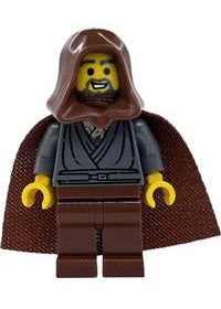 Jedi Bob (Bobarian Afol) - Dark Bluish Gray Tunic, Reddish Brown Hood and Cape