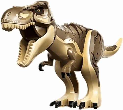 Tyrannosaurus rex with Dark Tan Back, Dark Brown Markings and Scars