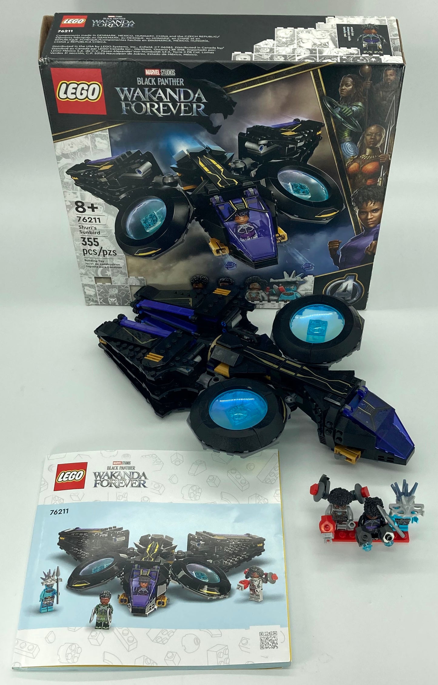 Used Set 76211 Shuri's Sunbird (with Instruction Manual and Box)