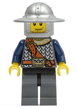 Fantasy Era - Crown Knight Scale Mail with Chest Strap, Helmet with Broad Brim, Smirk and Stubble Beard